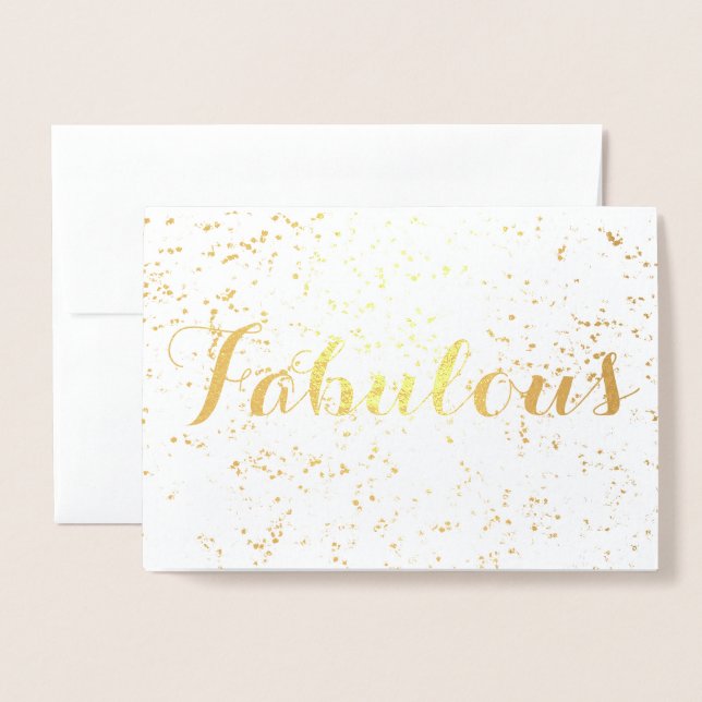 Festive Fabulous Birthday Folierat Kort (Framsida med kuvert)