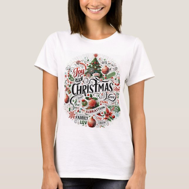 Festive & Fabulous/jul-Trendig T-Shirt (Framsida)