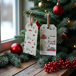 Festive Fala Vintage jul-anläggningen Träd till fr Presentetikett