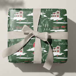Festive Fala Vintage jul Träd Farm Wrapping Presentpapper