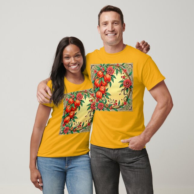 Festive Fall Blommigt Illustration Design T Shirt (Unisex)
