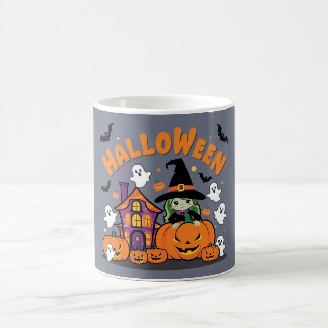 Festive Fall Dekorations: Pumpkins & Witches Kaffemugg (Center)
