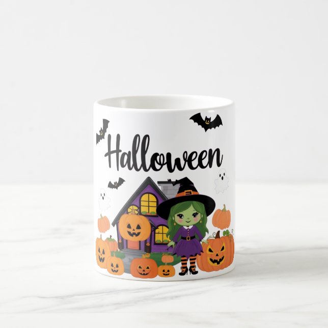 Festive Fall Dekorations: Pumpkins & Witches Kaffemugg (Center)
