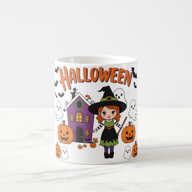 Festive Fall Dekorations: Pumpkins & Witches Kaffemugg (Center)