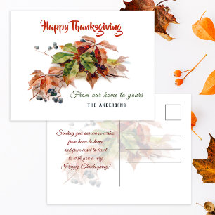 Festive Fall Foliage Thanksgiving Vykort