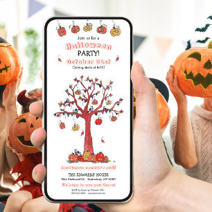 Festive Fall Träd Halloween fest Inbjudningar