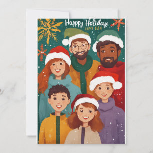 Festive Family Porträtt: Helgdag Cheer Cards Julkort