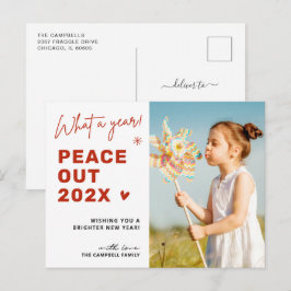 Festive Farewell Peace Out 2024 julfoto Helg Vykort