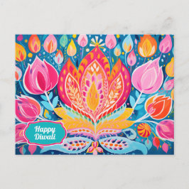 Festive Fauvist Diwali Hälsning Vykort