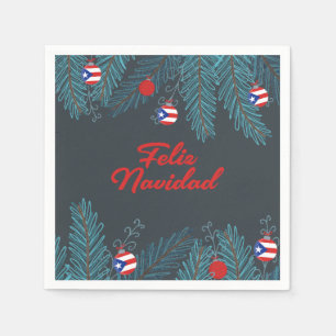 Festive Feliz Navidad Puerto Rican Pappersservett