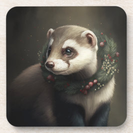 Festive Ferret Winter Helgdagars/Jul Underlägg