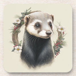 Festive Ferret Winter Helgdagars/Jul Underlägg