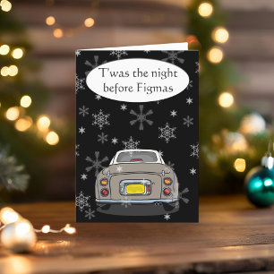 Festive Figaro Car Topaz Mist-julkort Helgkort