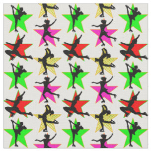 FESTIVE FIGUR SKATER CHRISTMAS DESIGN TYG