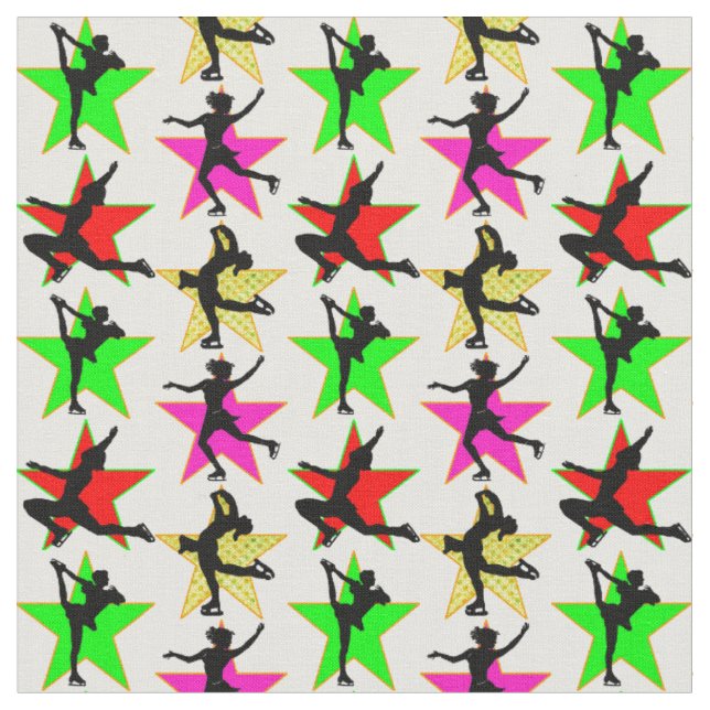 FESTIVE FIGUR SKATER CHRISTMAS DESIGN TYG (Närbild)