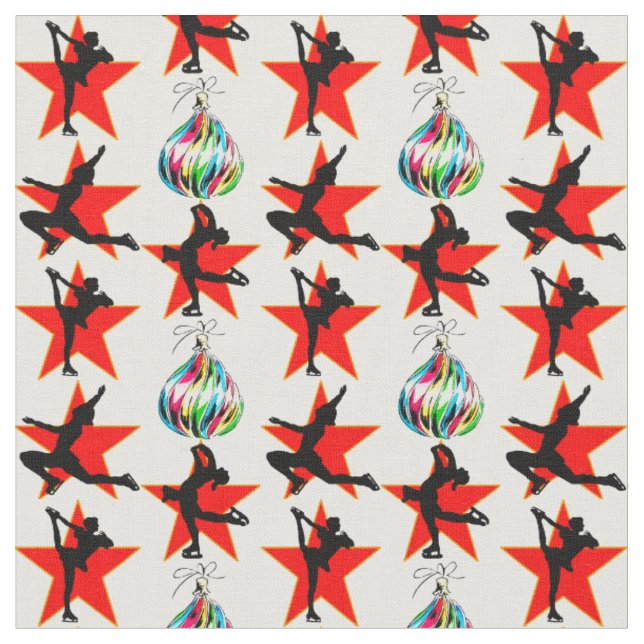 FESTIVE FIGUR SKATING CHRISTMAS DESIGNS TYG (Närbild)
