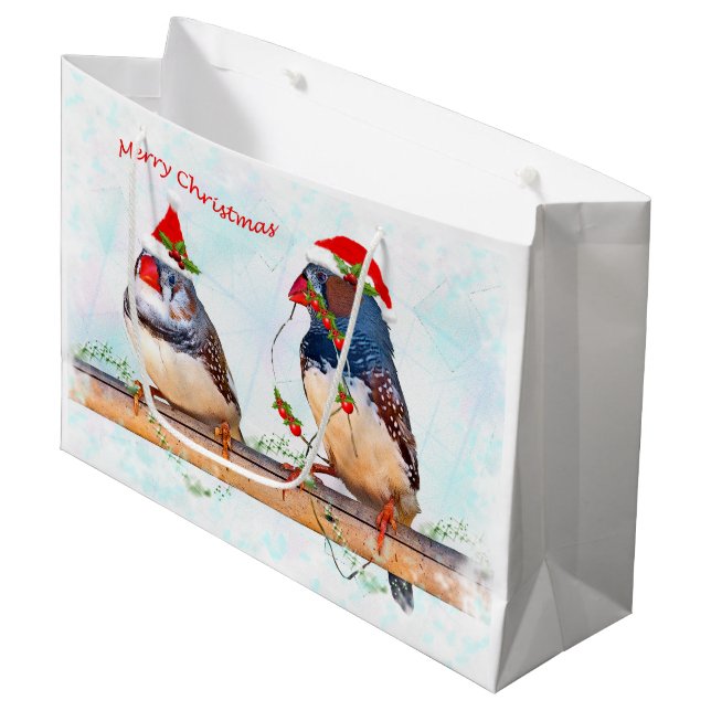 Festive Finches Gift-flagga (Framsidan Vinklad)