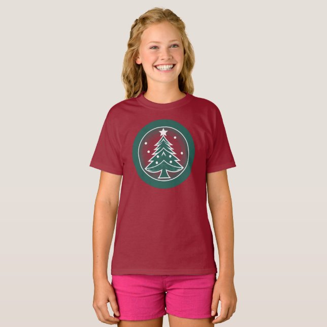 Festive Fir: Julglädje T Shirt (Hel framsida)