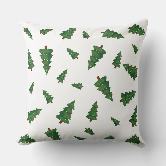 Festive Fir – Julgransmönster Kudde (Framsida)