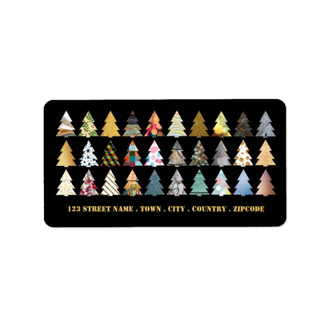 Festive Fir Träd, jul Adressetikett (Framsidan)