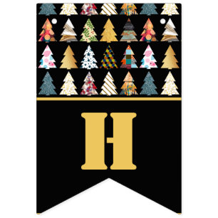 Festive Fir Träd, jul Party Vimplar