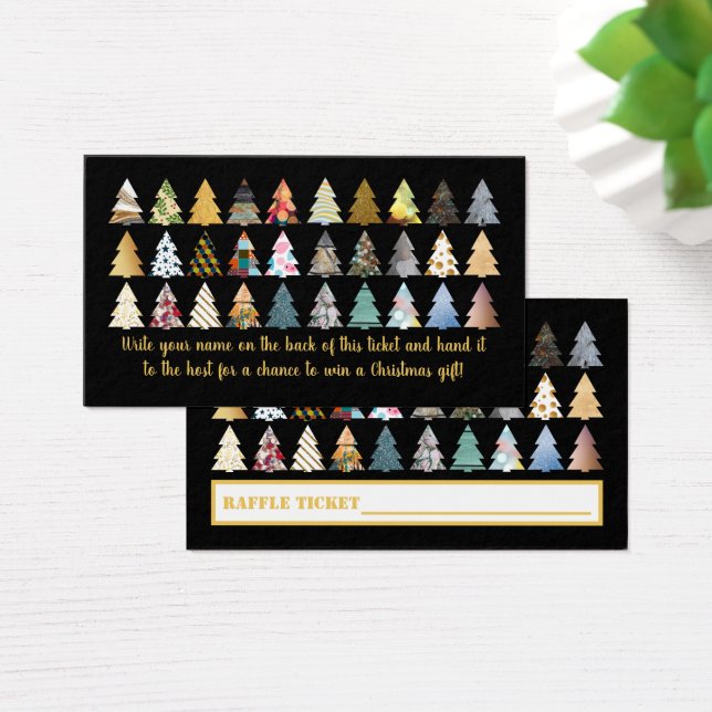 Festive Fir Träd, julafton Party Raffle Biljett (Skivbord)