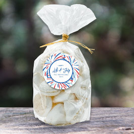 Festive Fireworks-Anpassningsbar 4:e juli Party Runt Klistermärke