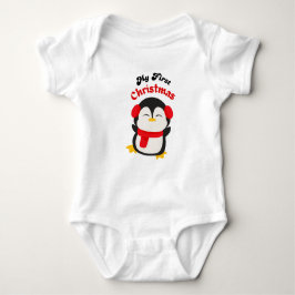 Festive First jul Cute Penguin Helgdag Gift T Shirt