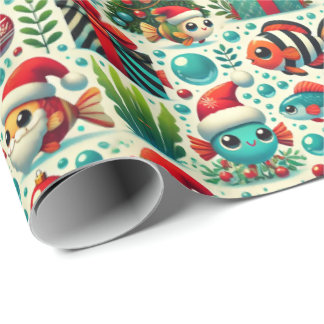 Festive Fish Christmas Wrapping Paper Presentpapper