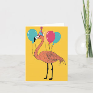 Festive Flamingo Birthday Card Kort