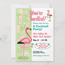 Festive Flamingo Party-inbjudningar Inbjudningar