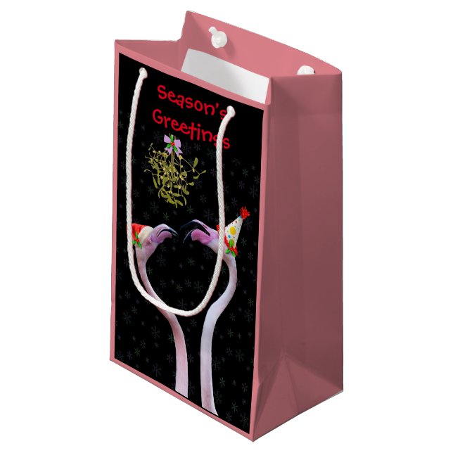 Festive Flamingos Gift Bag (Framsidan Vinklad)