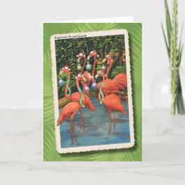 Festive Flamingos julkort Helgkort