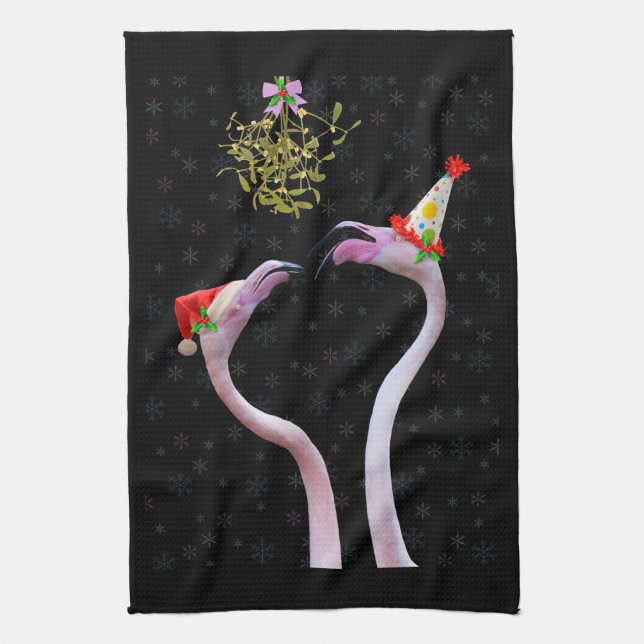 Festive Flamingos Kitchen Towel Kökshandduk (Vertikal)