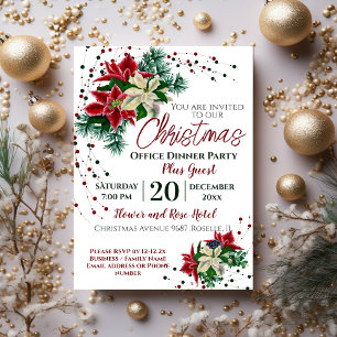 Festive Flower Company Office jul Party Inbjudningar