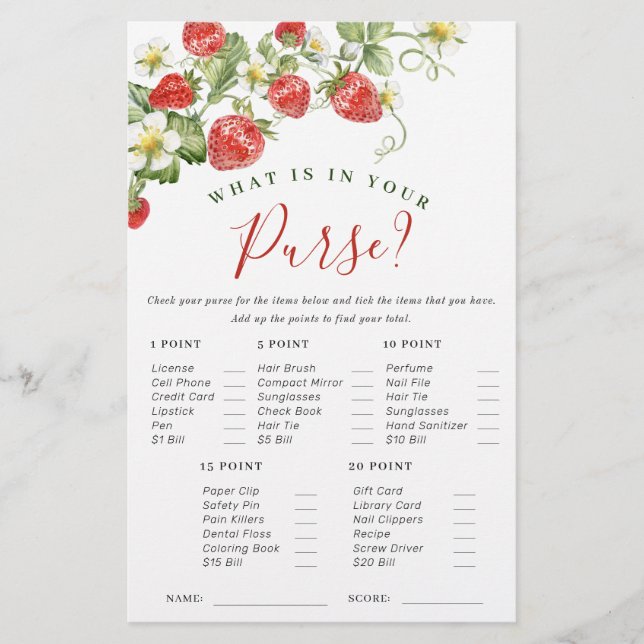 Festive Flowers Strawberry Möhippa Game (Framsida)