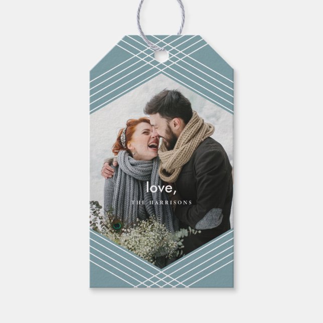 Festive Focus | Grått Blue | Presentetikett (Framsidan)