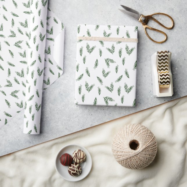 Festive Focus | Tomt (Mörk) Grönt Gräs Gift Wrap Presentpapper (Hantverk)