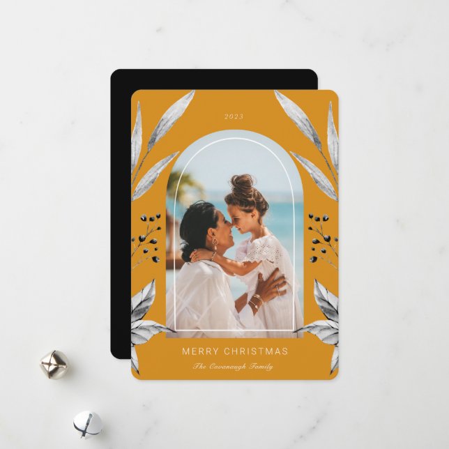 Festive Foliage Arch Photo Ram Helgdag Card Julkort (Fram/Back In Situ)