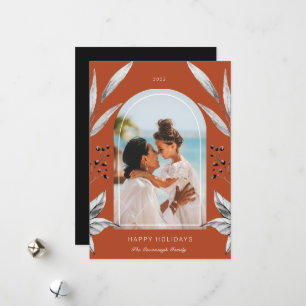 Festive Foliage Arch Photo Ram Helgdag Card Julkort