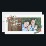 Festive Foliage Collection Julkort<br><div class="desc">Lägg till en festiv beröring från extra till dina semesterhälsningar i år med det här 1-fotokortet,  med handskrivet kalligrafi och hand plockade blad,  allt på en rustisk träbakgrund. Finns i många färg.</div>