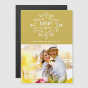 Festive Foliage Deco Helgdag Photo Magnetic Card
