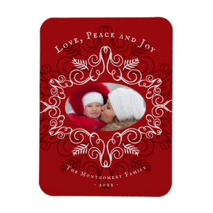 Festive Foliage Deco Ram Helgdag Photo Magnet