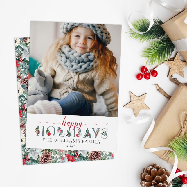 Festive Foliage Glad helg Blommigt Hälsning Kort (Skapare uppladdad)