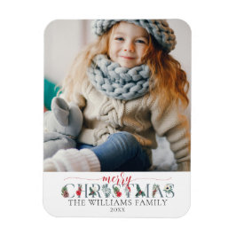 Festive Foliage God jul Blommigt Hälsning Magnet