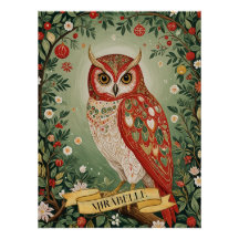 Festive Foliage Owl Personalised