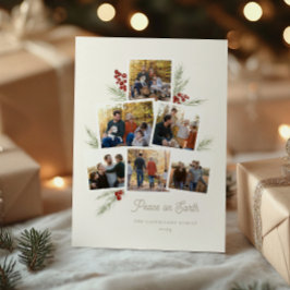 Festive Foliage Photo Träd Ram Flat Helgdag Card Julkort