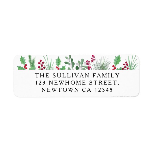 Festive Foliage Return Address Returadress Etikett (Framsidan)