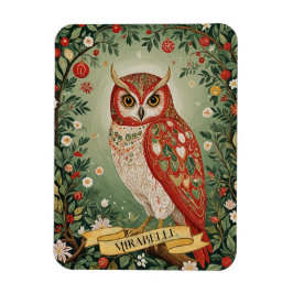 Festive Foliage Uggla Personlig Magnet