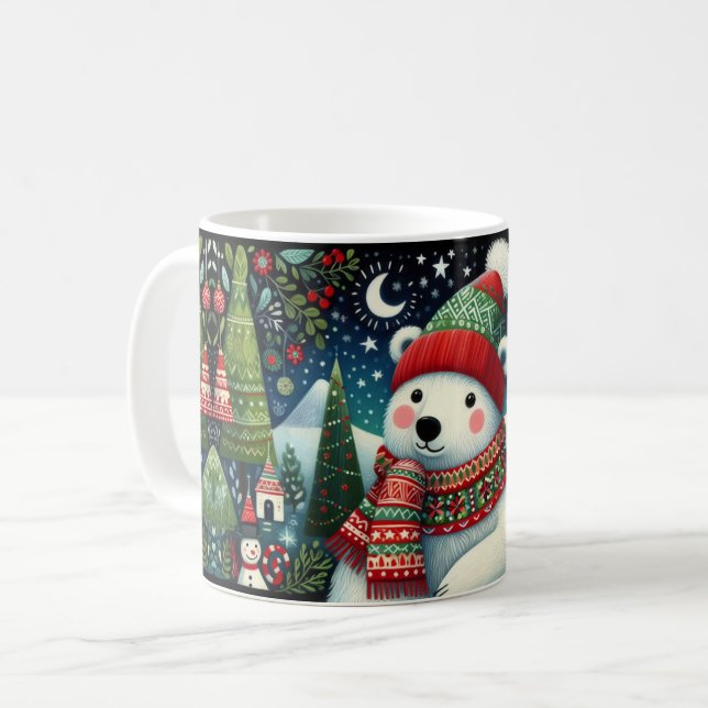 Festive Folk Art-jul Kaffemugg (Framsida vänster)